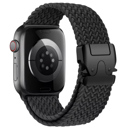 Bracelet tressé à Boucle Parachute pour Apple Watch | Black
