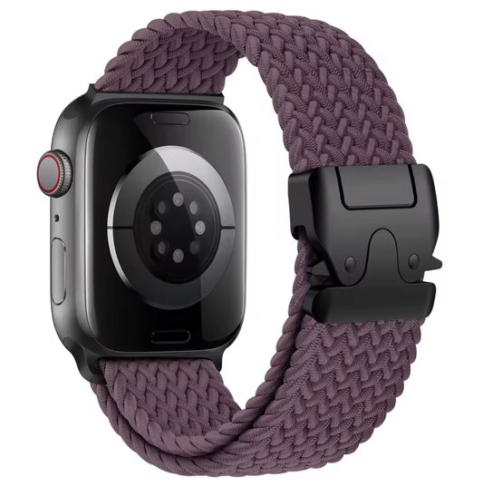 Bracelet tressé à Boucle Parachute pour Apple Watch | Dark Cherry