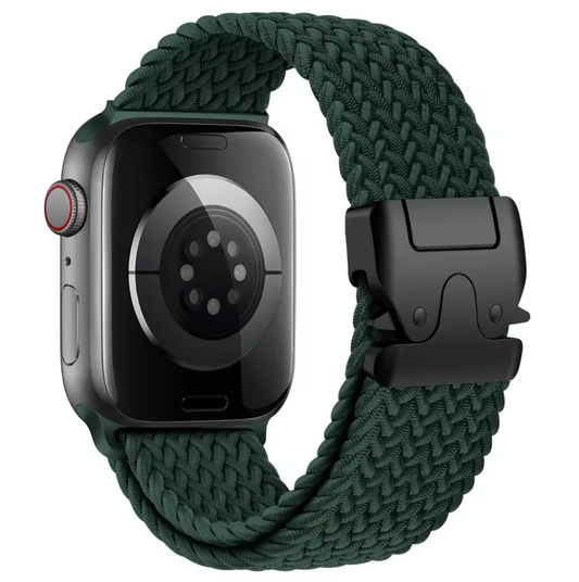 Bracelet tressé à Boucle Parachute pour Apple Watch | Ink Green